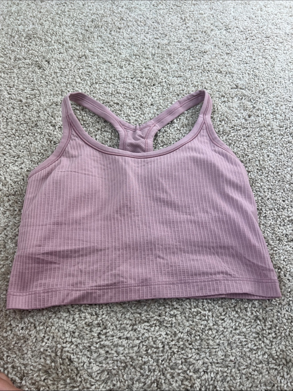 lululemon athletica Ribbed Mauve Racerback Crop Tank